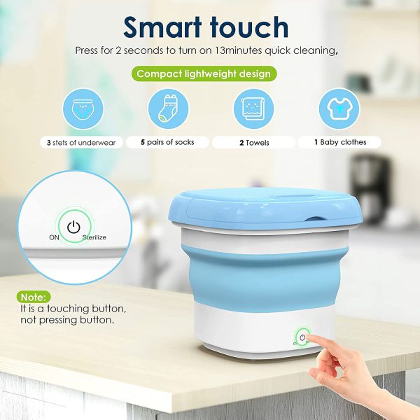 Portable Foldable Washing Machine with Spin Dryer - Household Mini Washing Machine